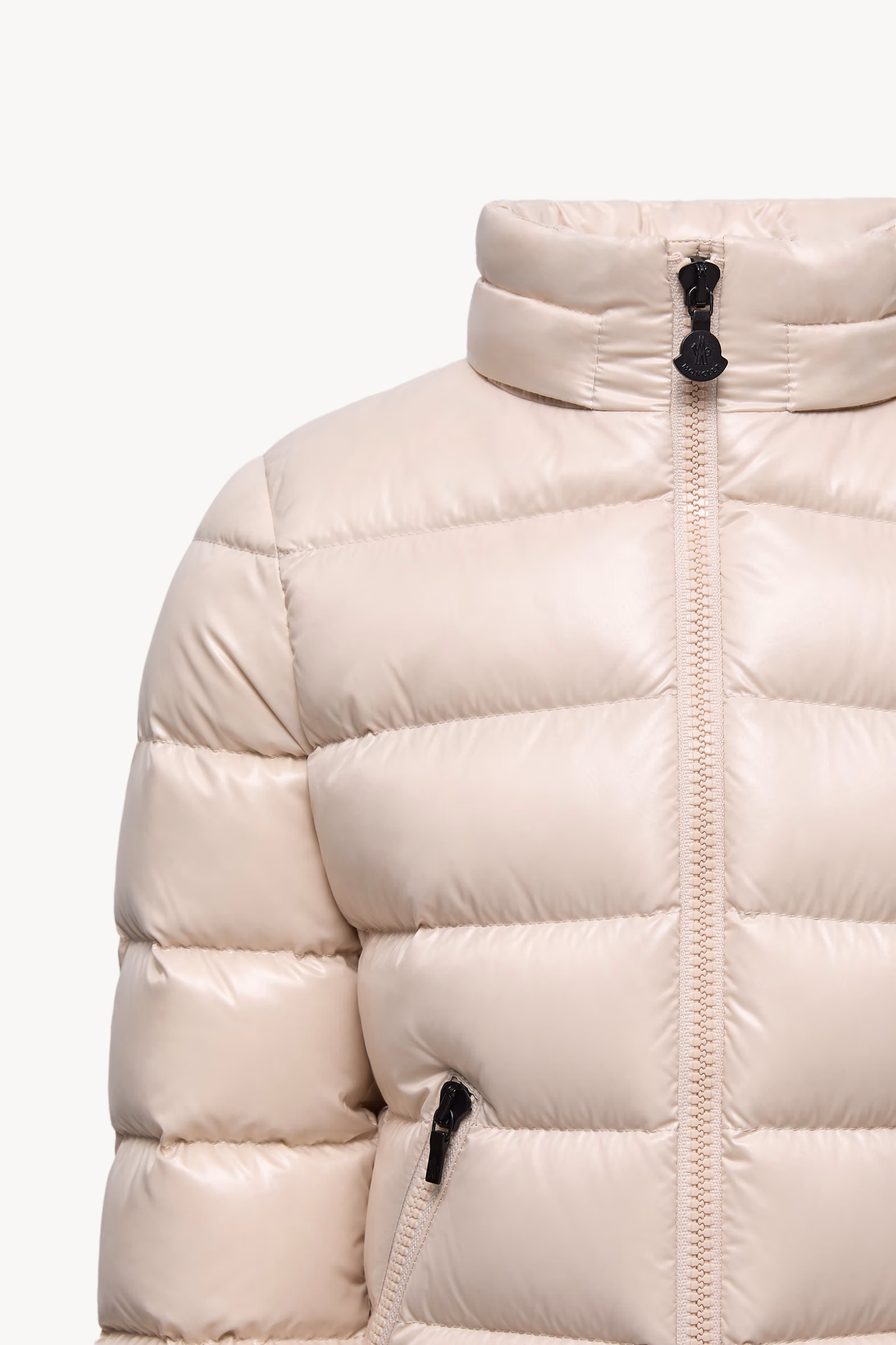 Badyf Hooded Faux Fur-Trimmed Down Jacket Girl Light Beige Moncler 4